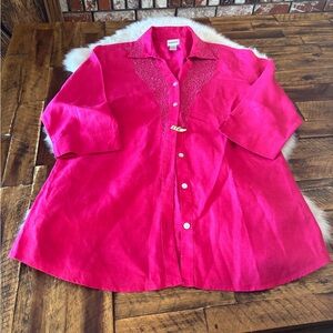 Chico's Bold Pink Button-Down Shirt